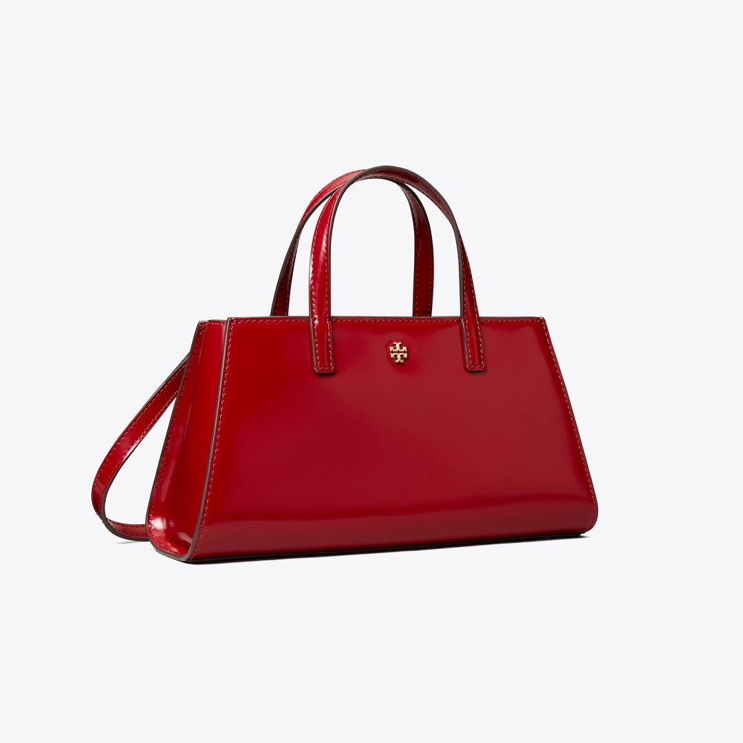 Tory Burch Mini Patent Leather Tote Bartlett Red