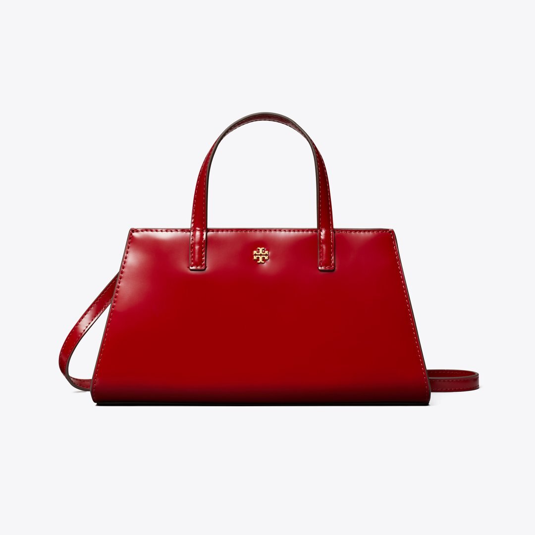 Tory Burch Mini Patent Leather Tote Bartlett Red