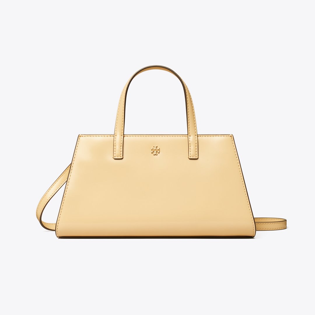Tory Burch Mini Patent Leather Tote Buff