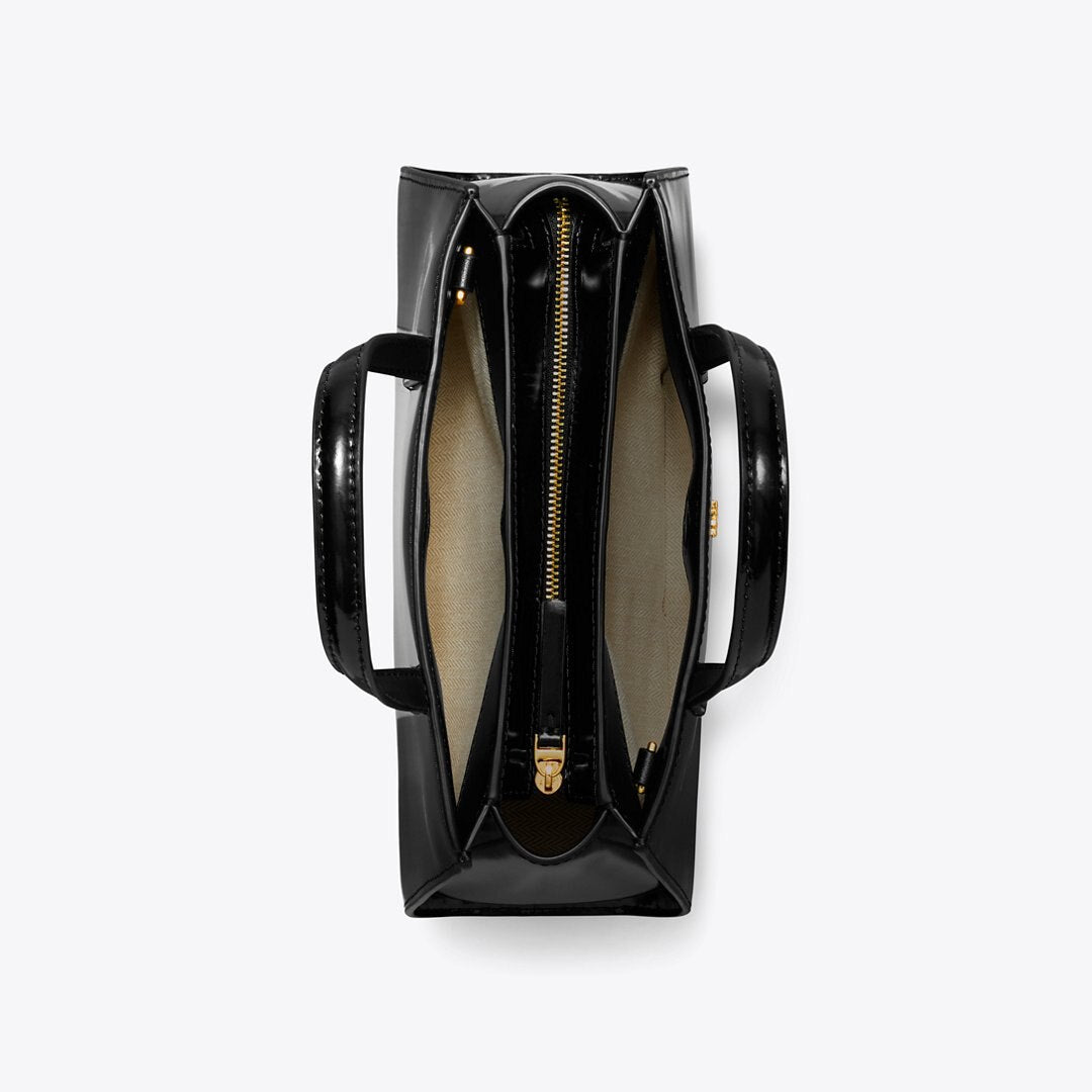 Tory Burch Mini Patent Leather Tote BLACK