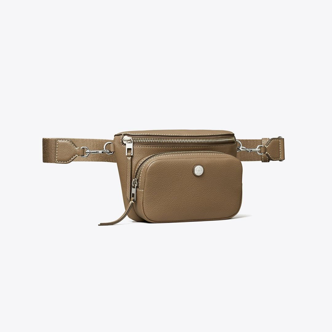 Tory Burch Mini Pebbled Belt Bag Wild Mushroom