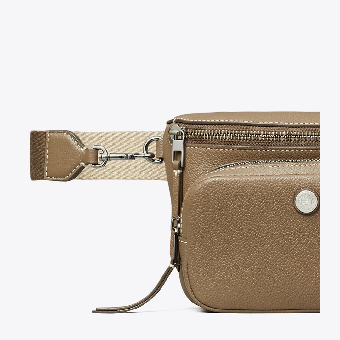 Tory Burch Mini Pebbled Belt Bag Wild Mushroom