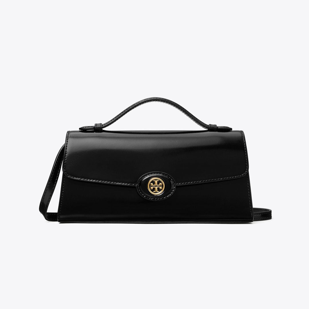 Tory Burch Mini Robinson Spazzolato Crossbody Black