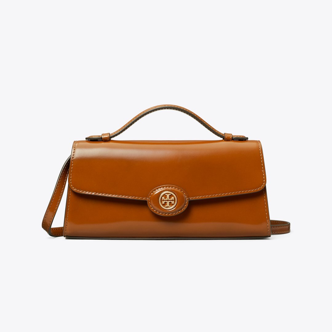 Tory Burch Mini Robinson Spazzolato Crossbody DARK SIENNA