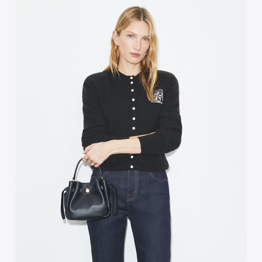 Tory Burch Mini Romy Bucket Bag Black