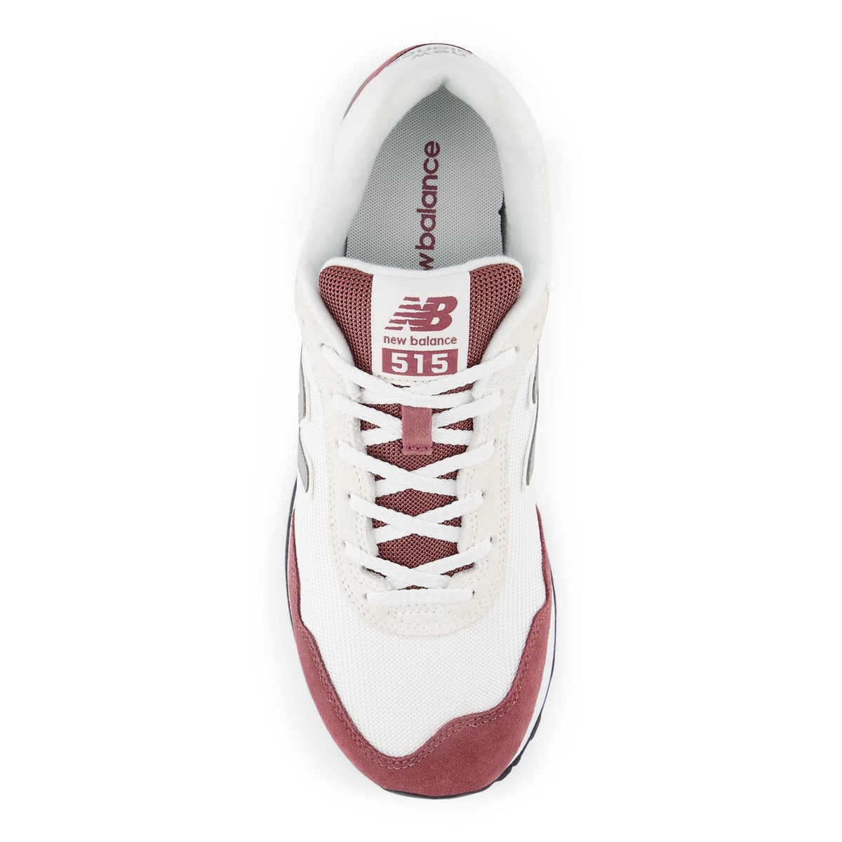 New Balance 515 White with Washed Burgundy