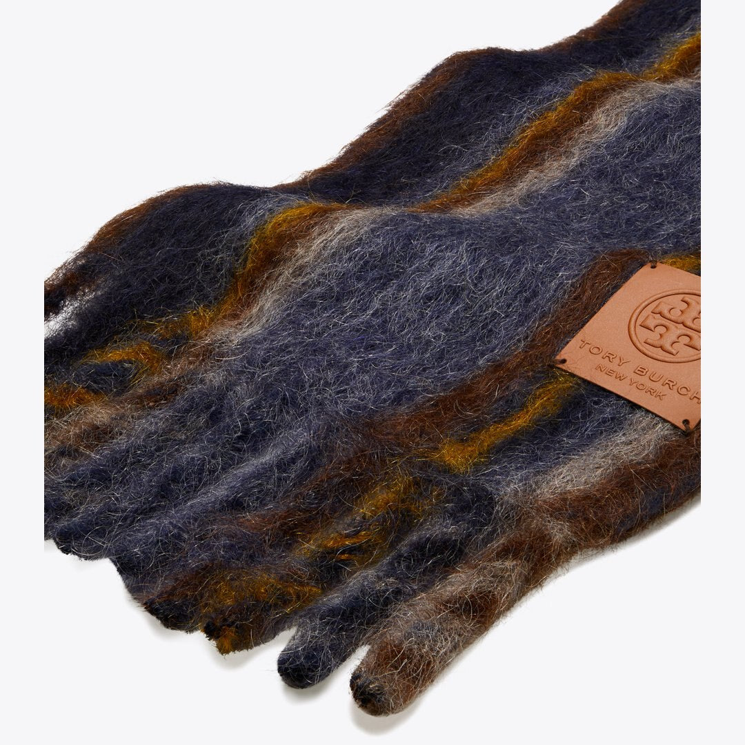 Tory Burch Mohair Oblong Scarf Aubergine