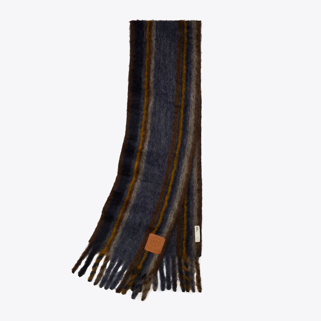 Tory Burch Mohair Oblong Scarf Aubergine