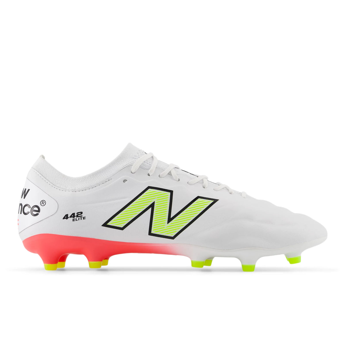 New Balance 442 Elite FG V2 White with Energy Red and Hi-Lite