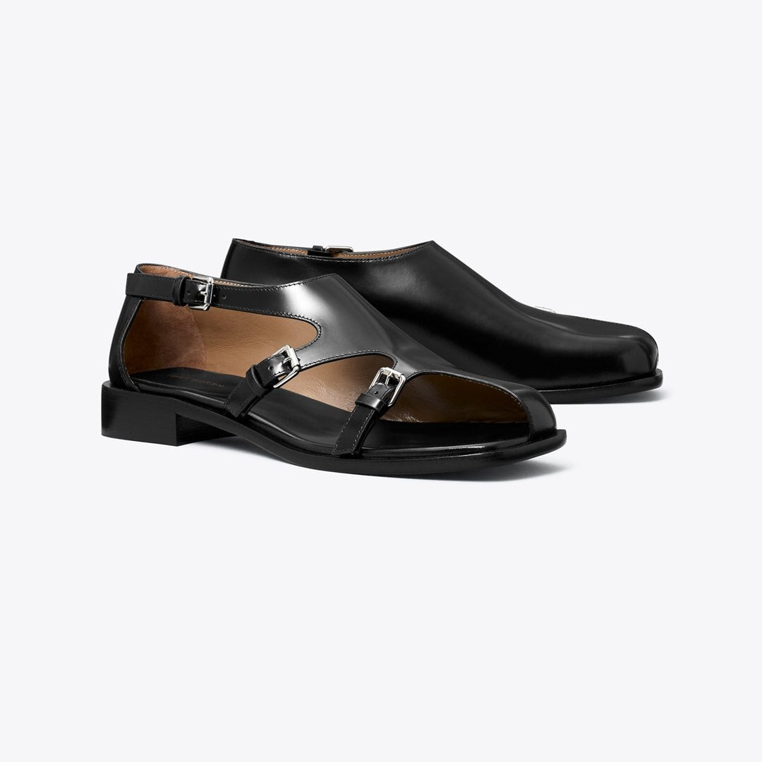 Tory Burch Multi-Buckle Monk Strap BLACK