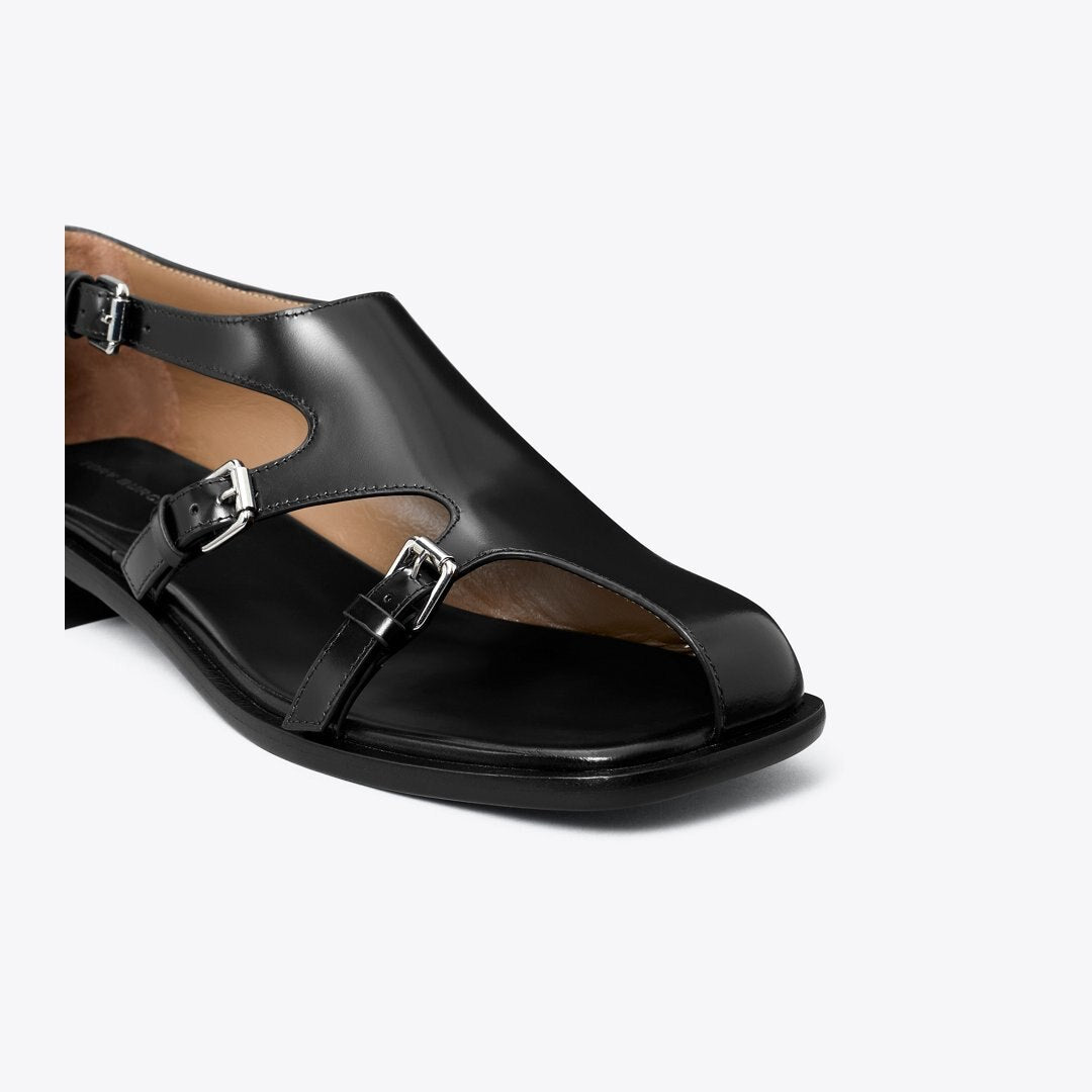 Tory Burch Multi-Buckle Monk Strap BLACK