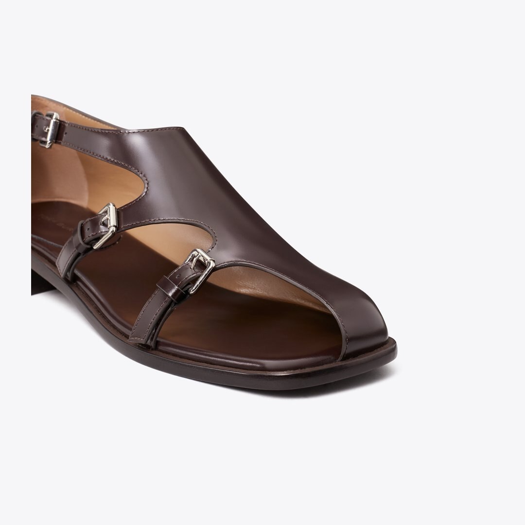 Tory Burch Multi-Buckle Monk Strap DARK UMBER
