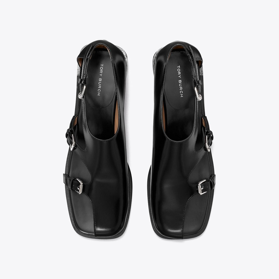 Tory Burch Multi-Buckle Monk Strap BLACK