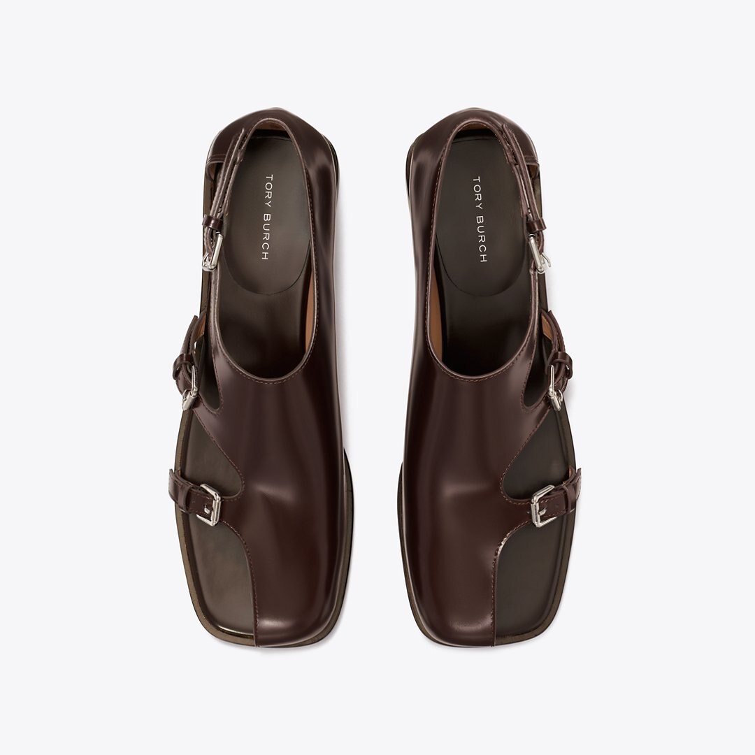 Tory Burch Multi-Buckle Monk Strap DARK UMBER