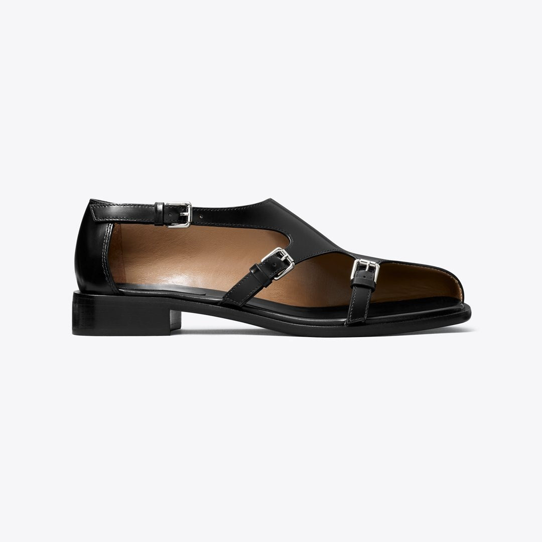 Tory Burch Multi-Buckle Monk Strap BLACK