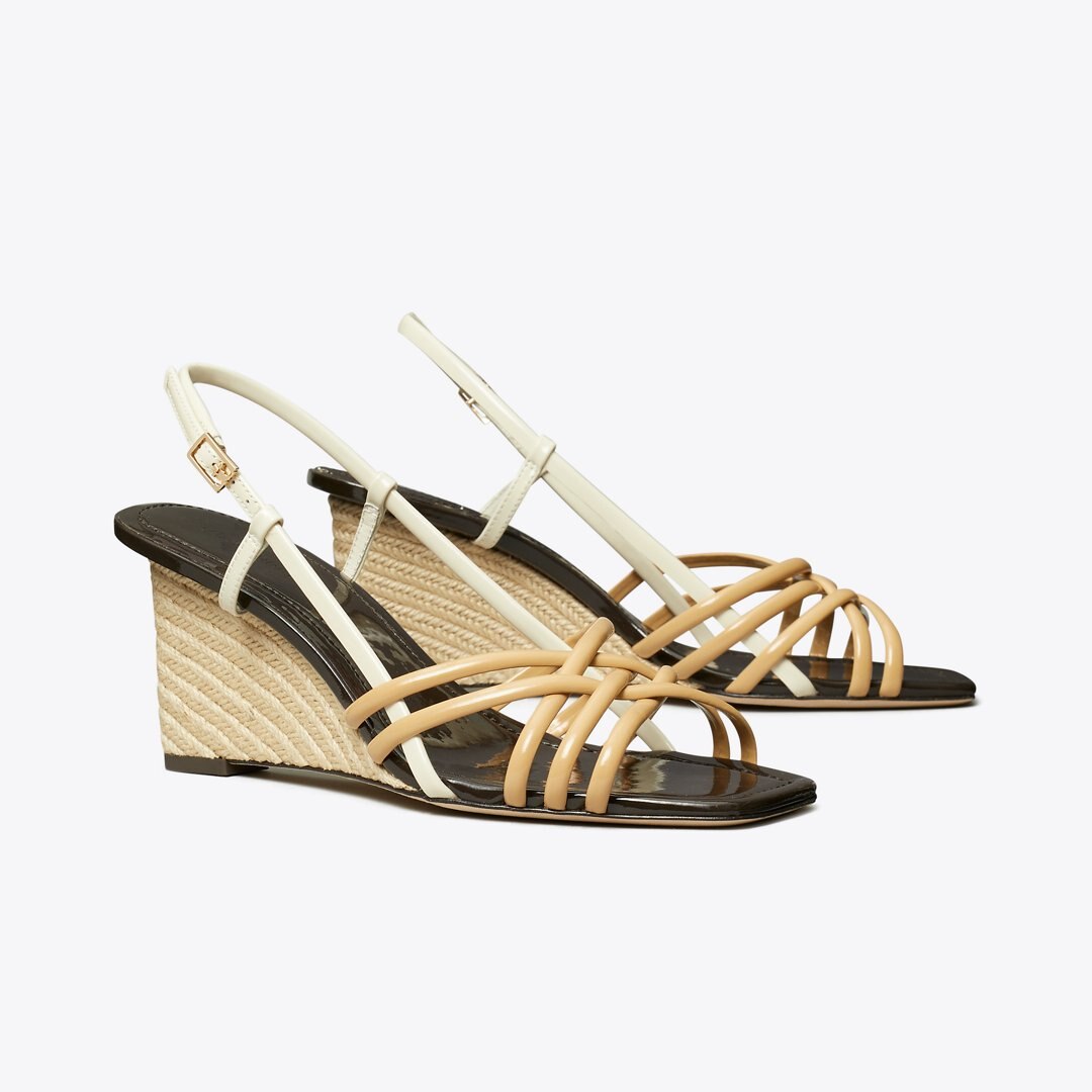 Tory Burch Multi-Strap Espadrille Wedge CANTUCCI / LIGHT CREAM