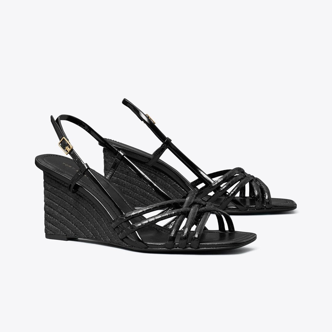 Tory Burch Multi-Strap Espadrille Wedge Sandal PERFECT BLACK / PERFECT BLACK / PERFEC