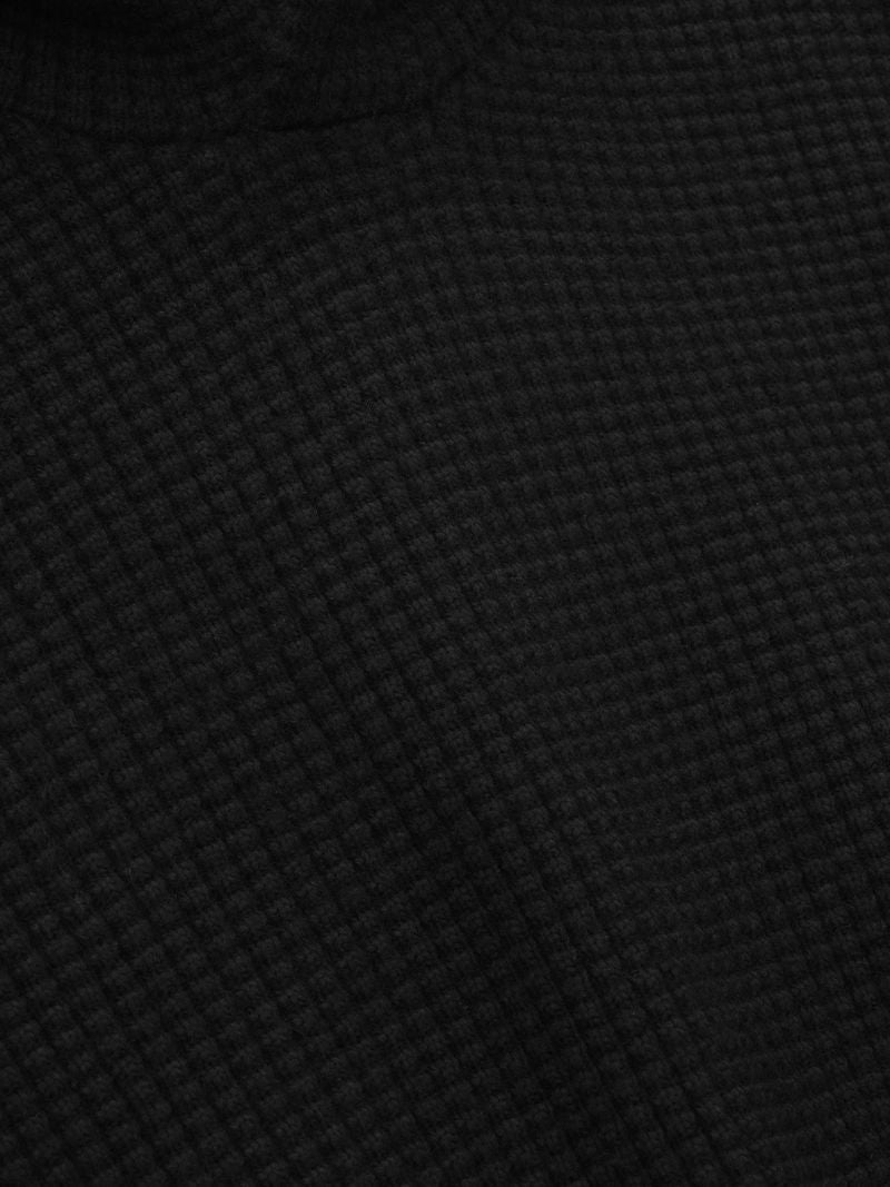 Essentials Womens Heavy Waffle 90S Hoodie Vintage Black