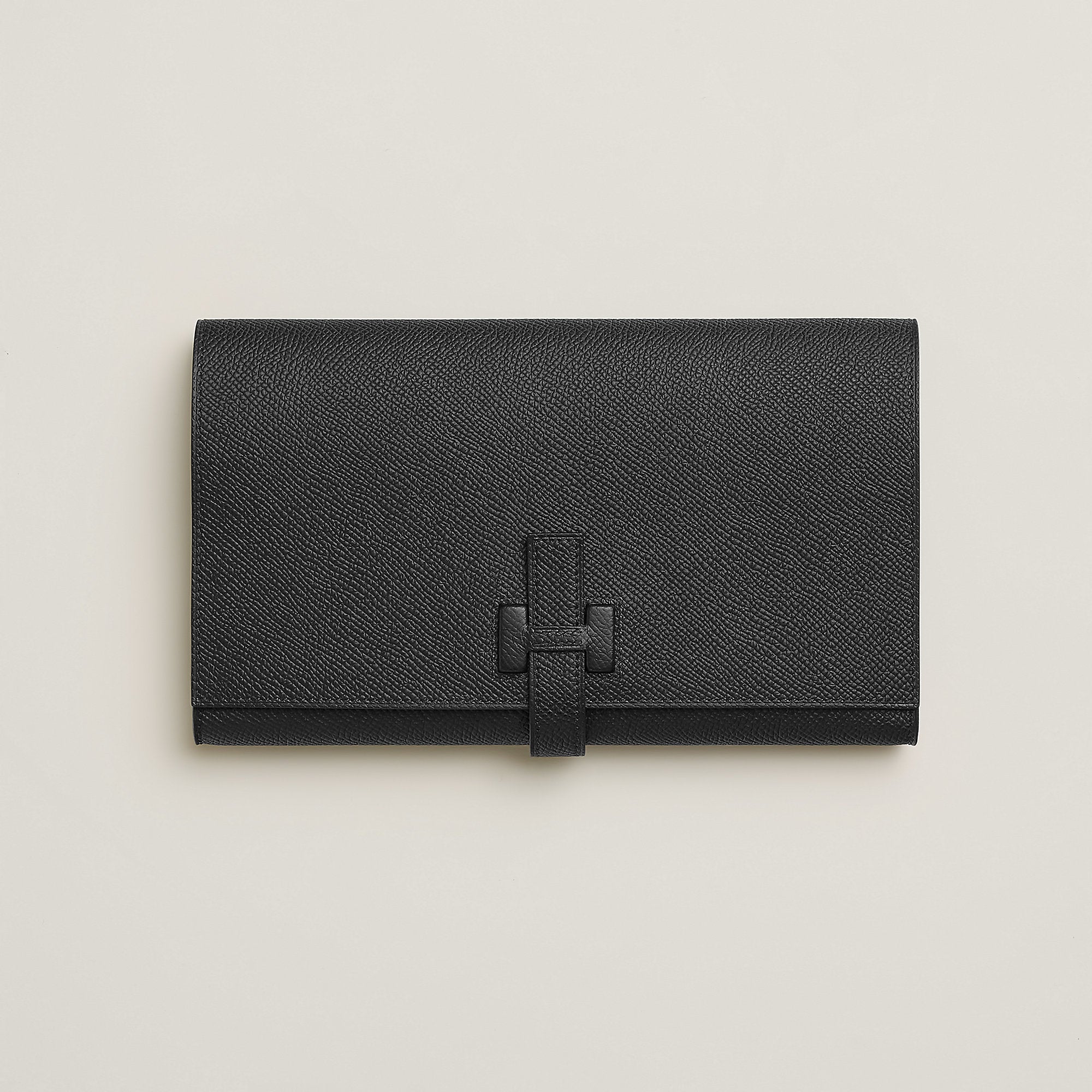Hermes New H Passant Toutenmain Wallet Noir