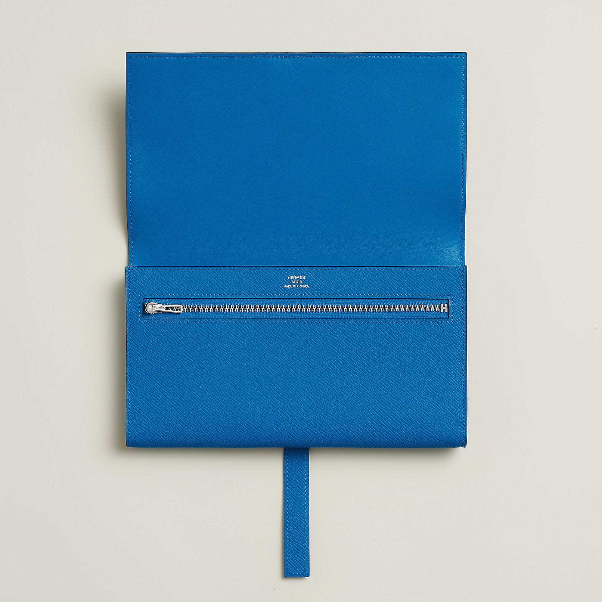 Hermes New H Passant Toutenmain Wallet Bleu Zanzibar