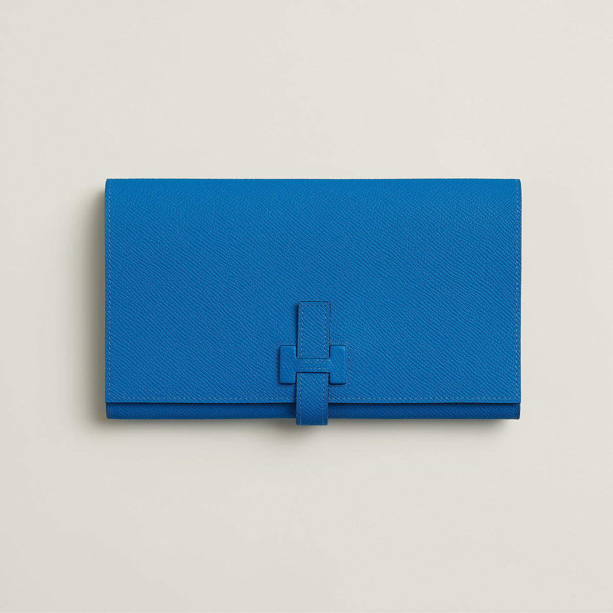 Hermes New H Passant Toutenmain Wallet Bleu Zanzibar