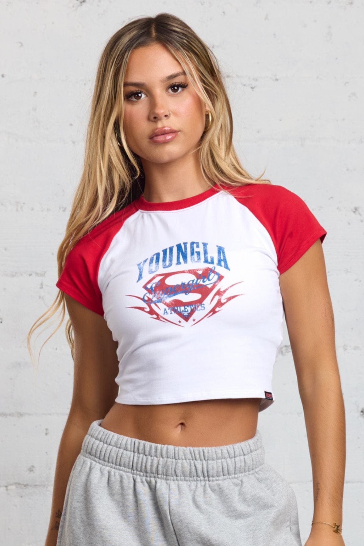 YoungLA W492 Superman Baby Tee White/Red