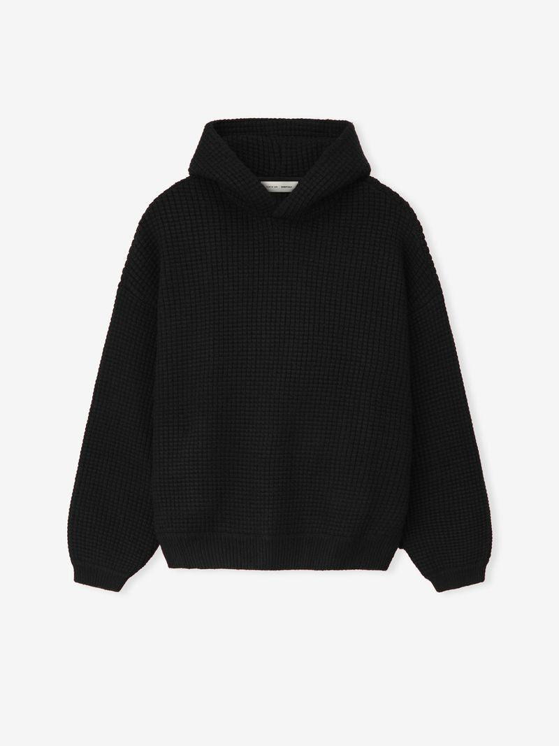 Essentials Heavy Waffle 90S Hoodie Vintage Black