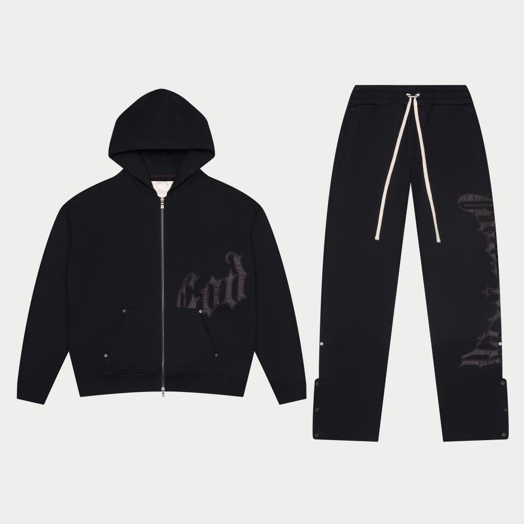 Godspeed Og Logo Sweatsuit V2 (Black Satin / Black)
