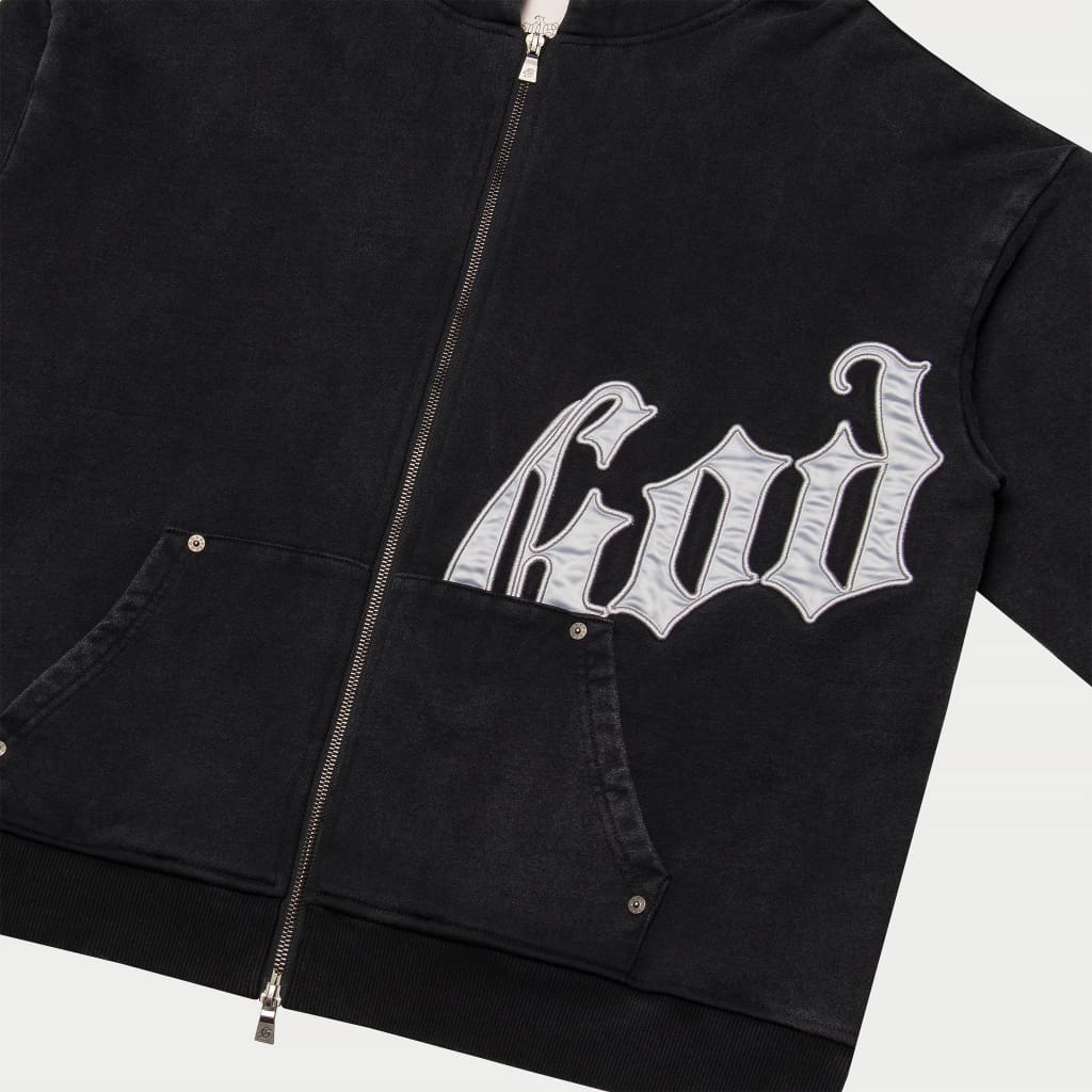 Godspeed Og Logo Sweatsuit V2 (Black Wash / Silver Satin)