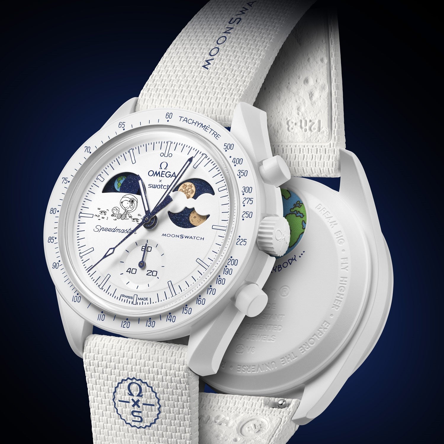 Swatch X Omega Bioceramic Mission To Earthphase Moonshine Gold "Cold Moon" So33W701L