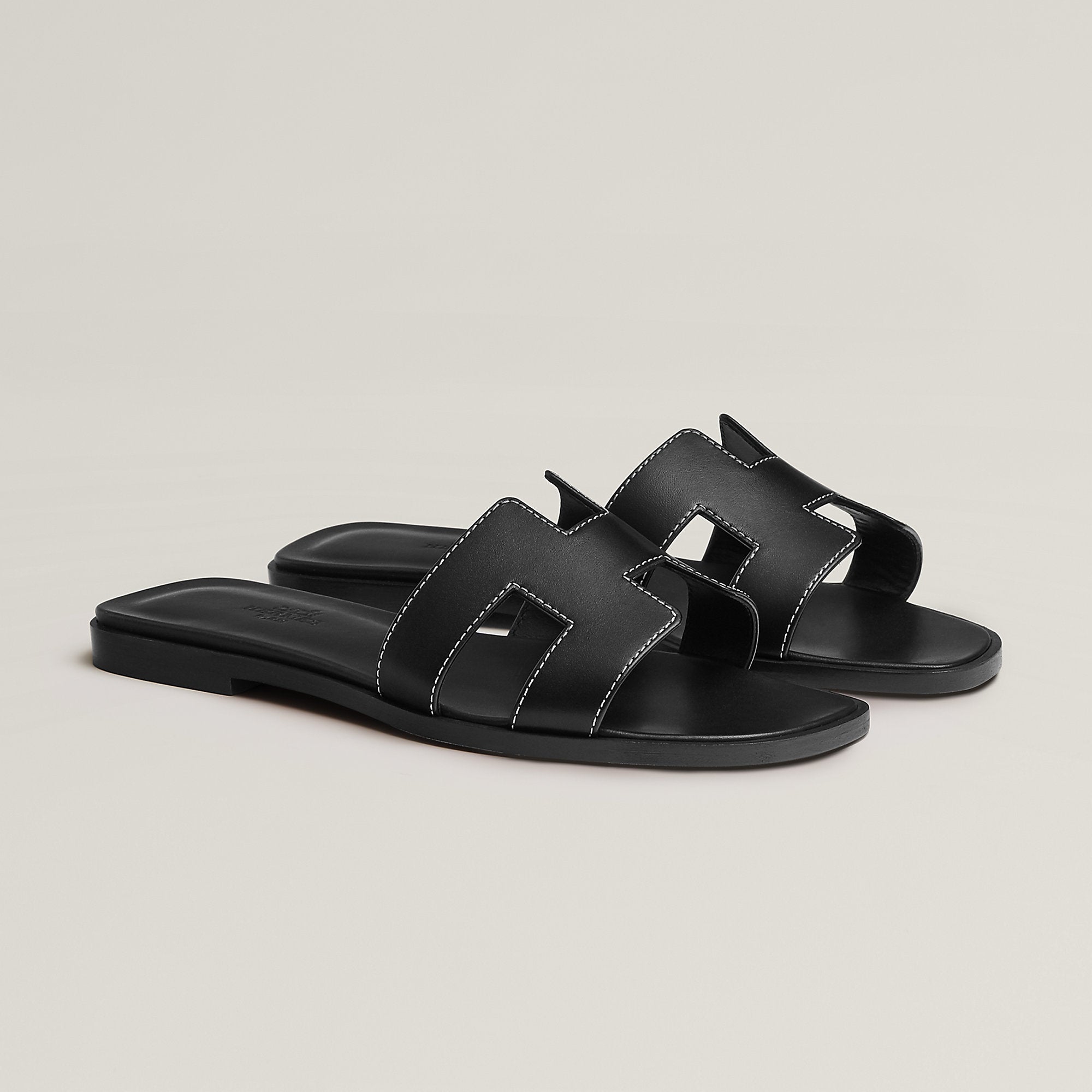 Hermes Oran Sandal Noir