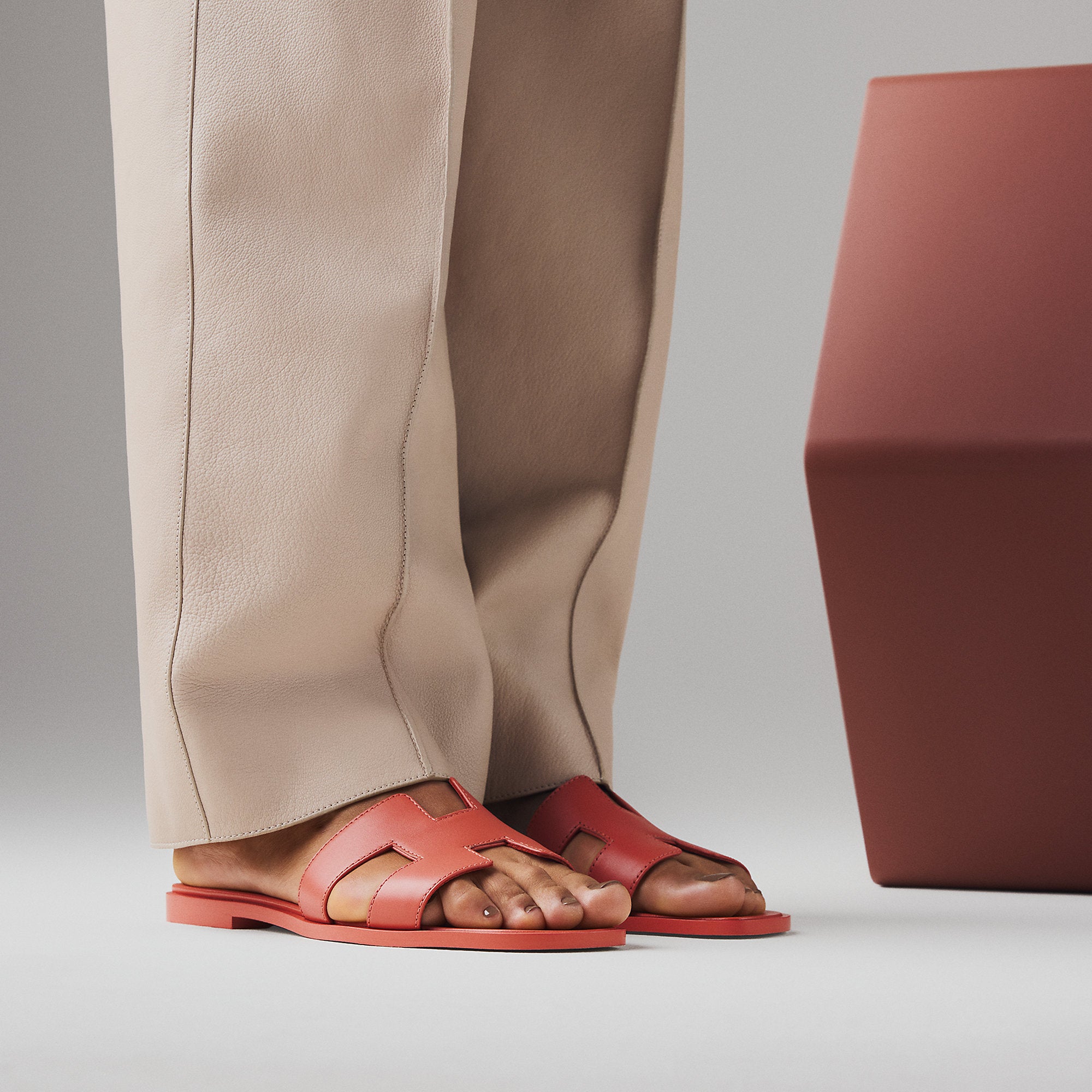 Hermes Oran Sandal Rouge Tomette