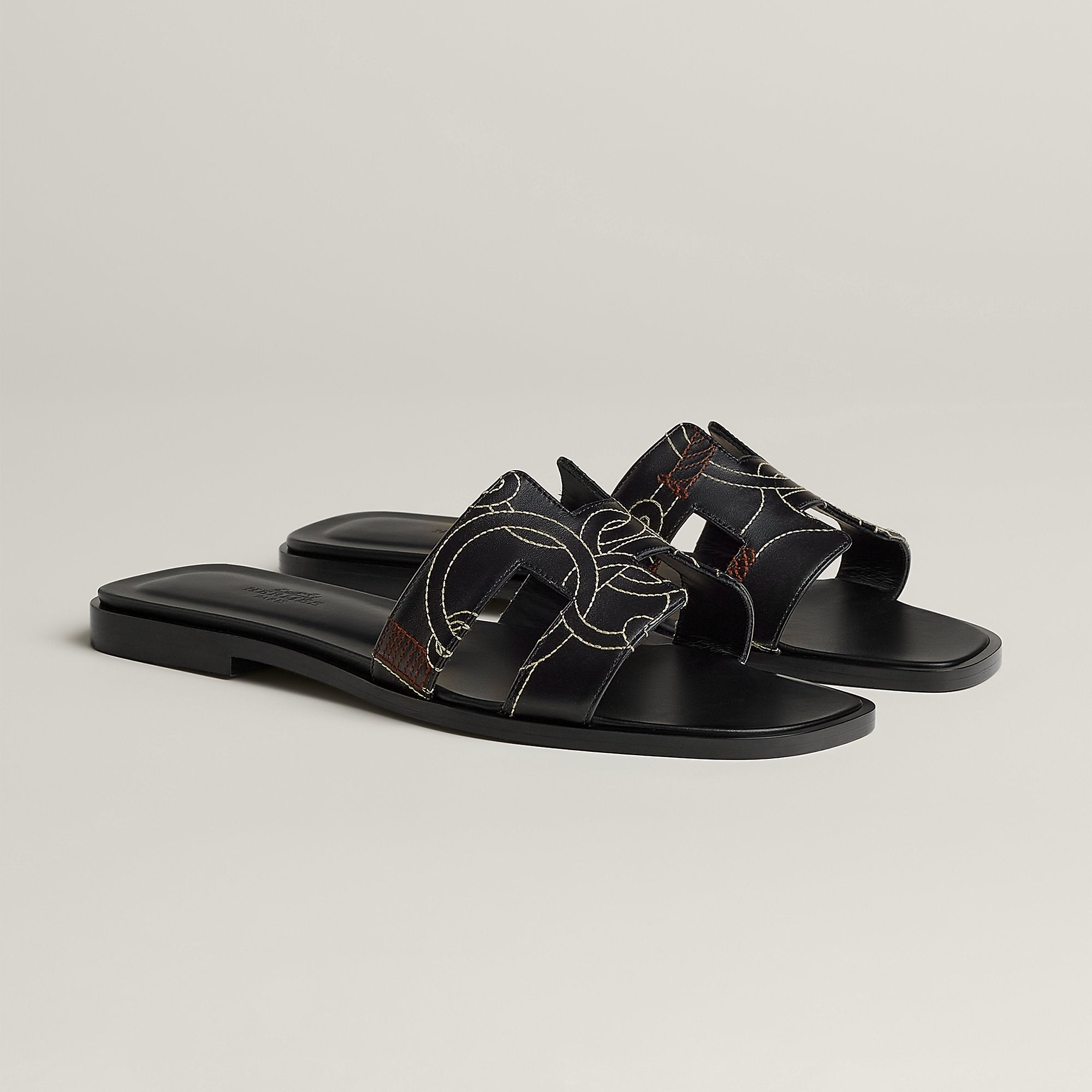 Hermes Oran Sandal Noir