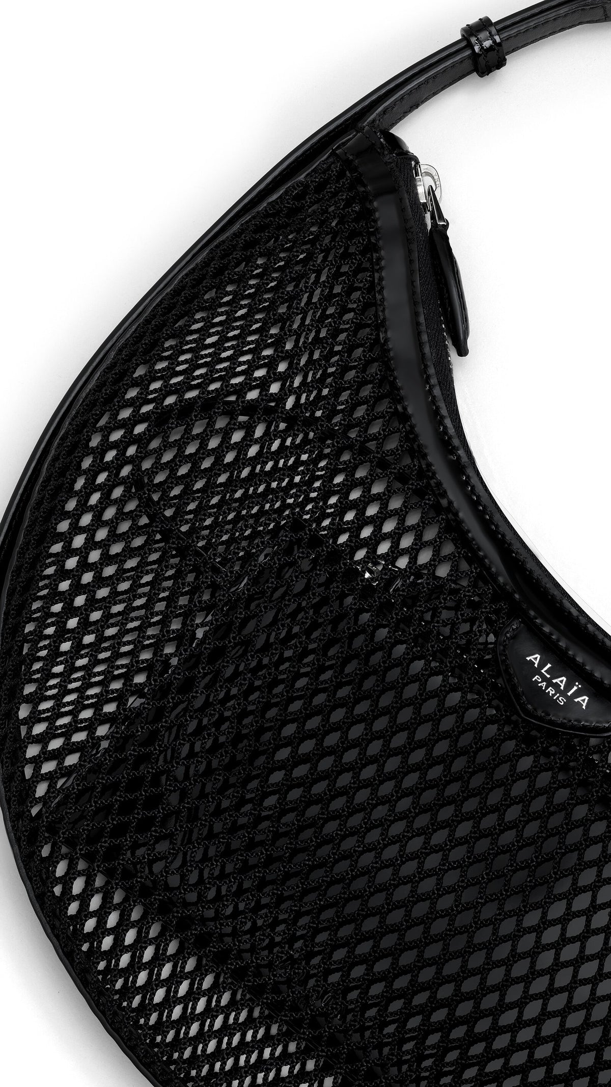 Alaïa One Piece Demi Lune Bag In Fishnet