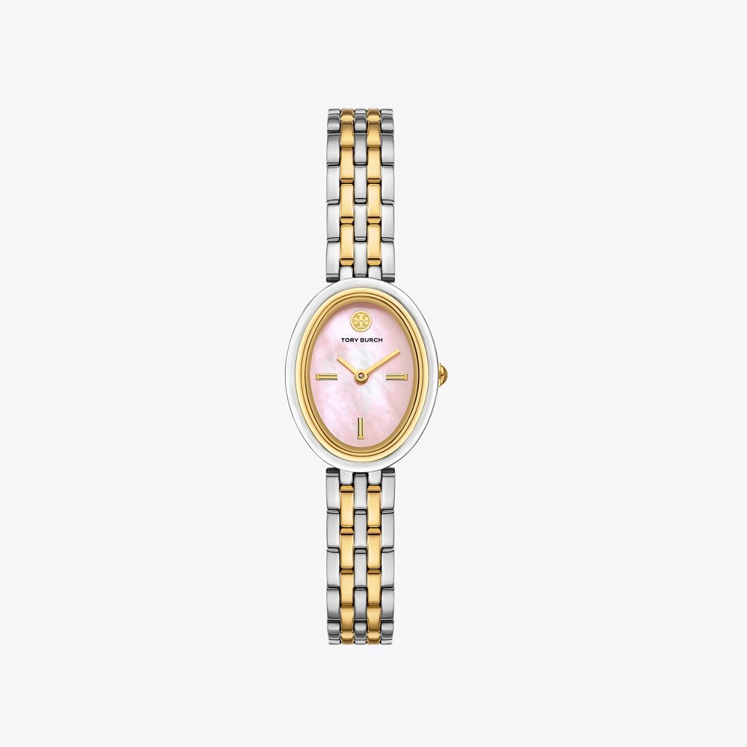Tory Burch Oval Watch LIGHT PINK TINTED MOP/TWO-TONE