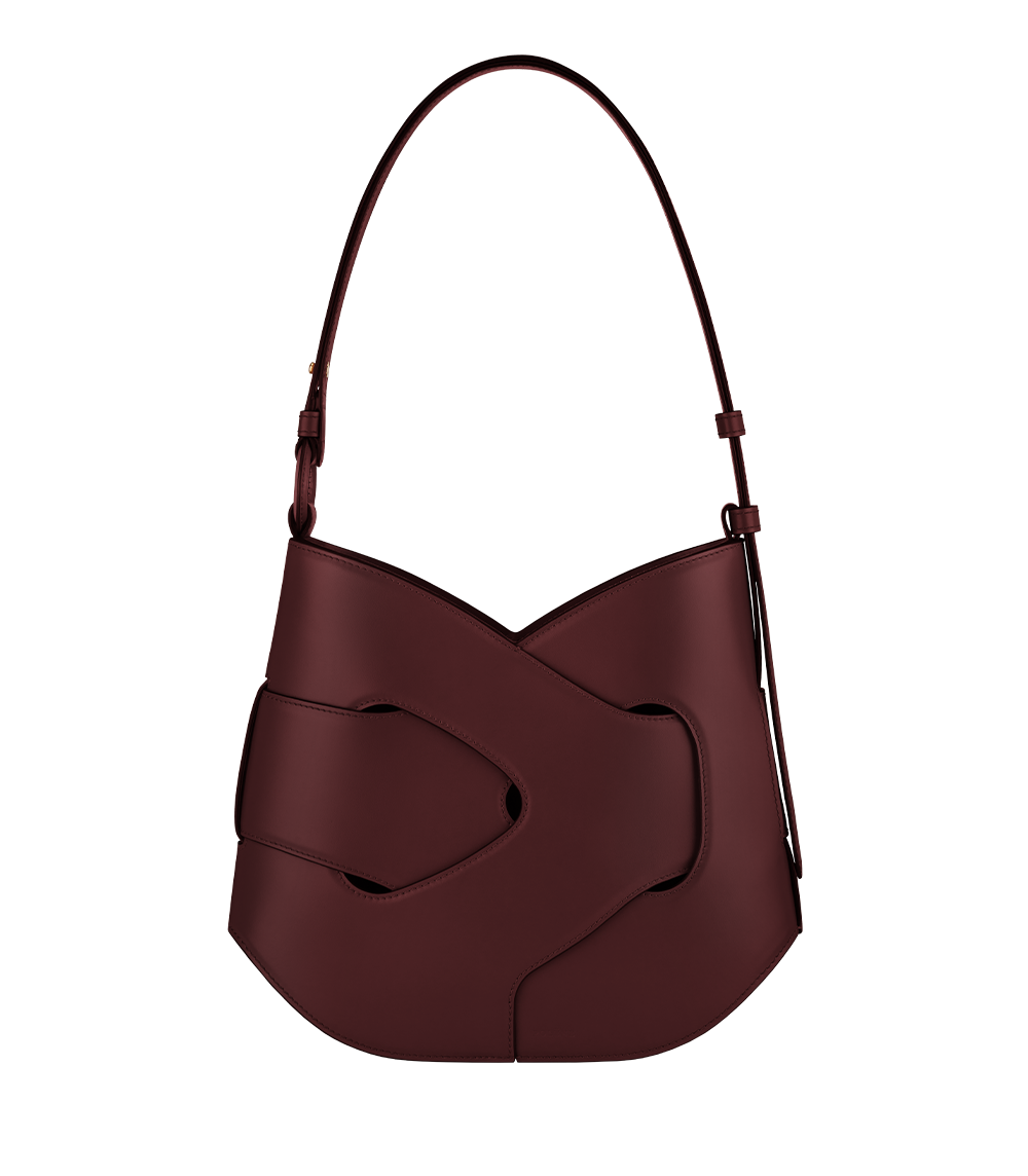 Polene Nodde Hobo Smooth Black Cherry