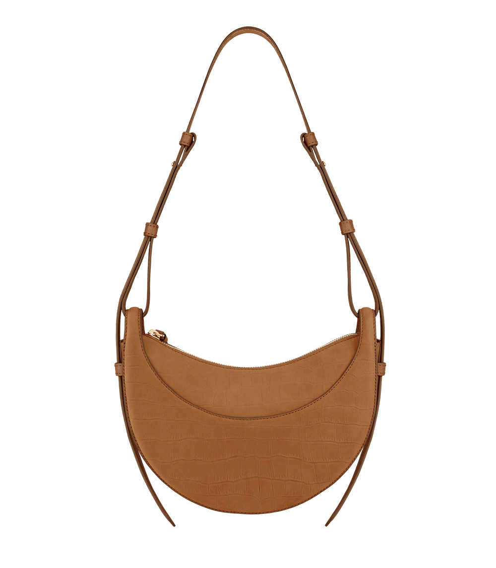 Polene Numero Dix Crocodile Nubuck Cinnamon