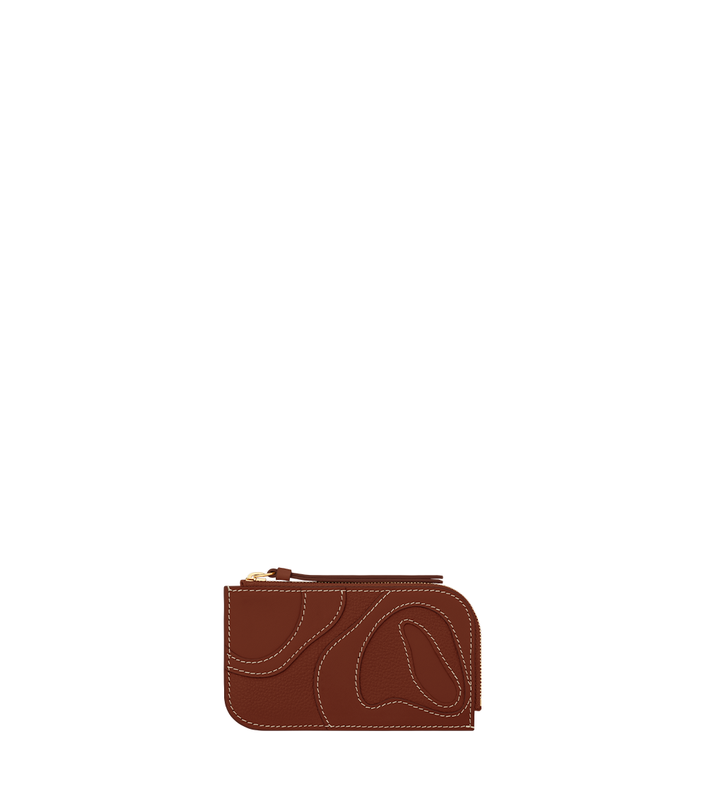 Polene Atla Card Holder Duo Cognac