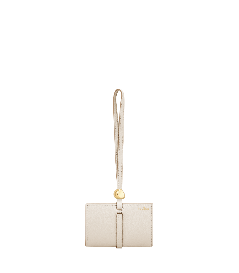 Polene Kaye Card Holder Textured Duo Chalk