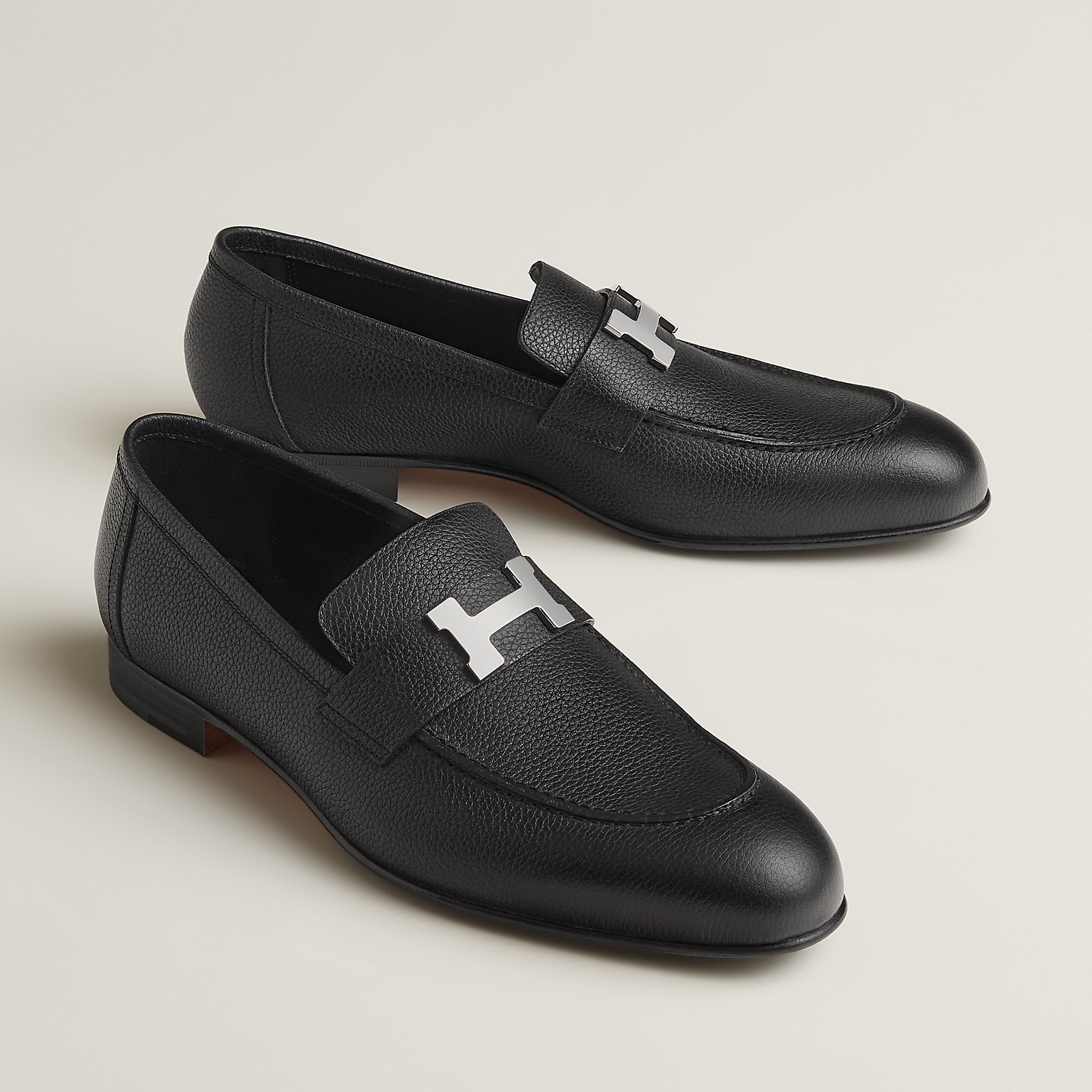 hermes men's dress shoes Loafer in grained calfskin with signature Paris buckle. For a chic look. –  Kicks Machine
