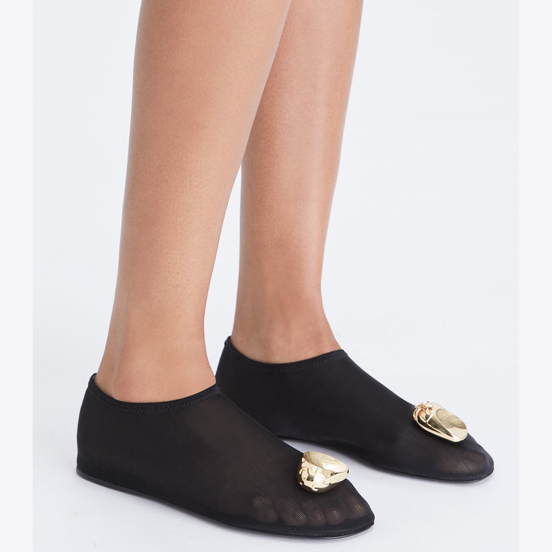 Tory Burch Patos Mesh Flat BLACK / GOLD