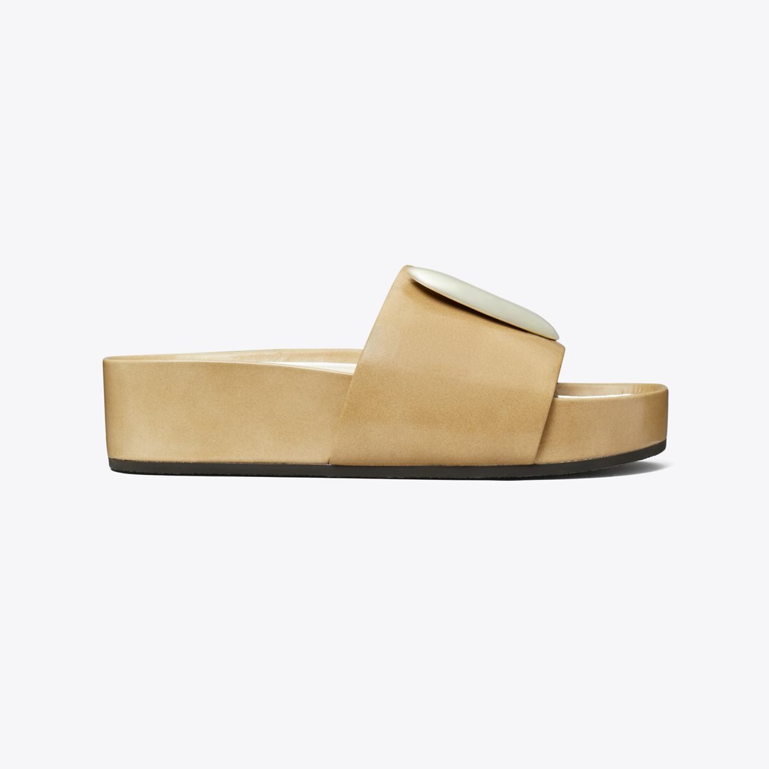 Tory Burch Patos Platform Slide CHATEAU GRAY / SILVER