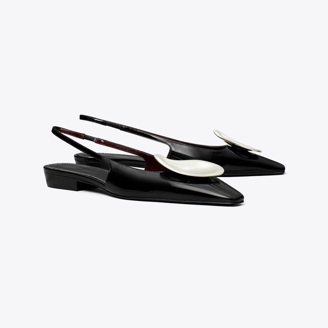 Tory Burch Patos Slingback PERFECT BLACK / SILVER