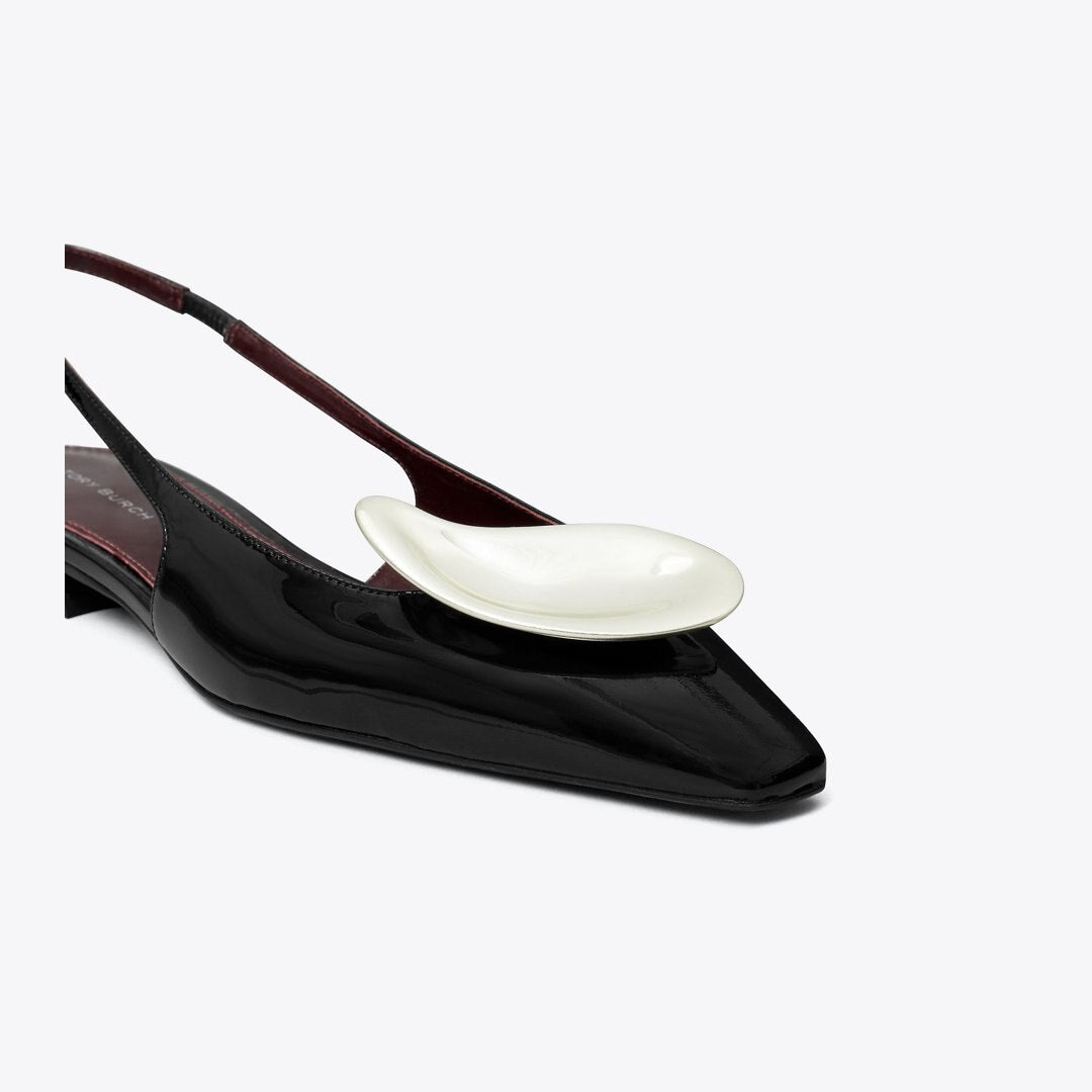 Tory Burch Patos Slingback PERFECT BLACK / SILVER