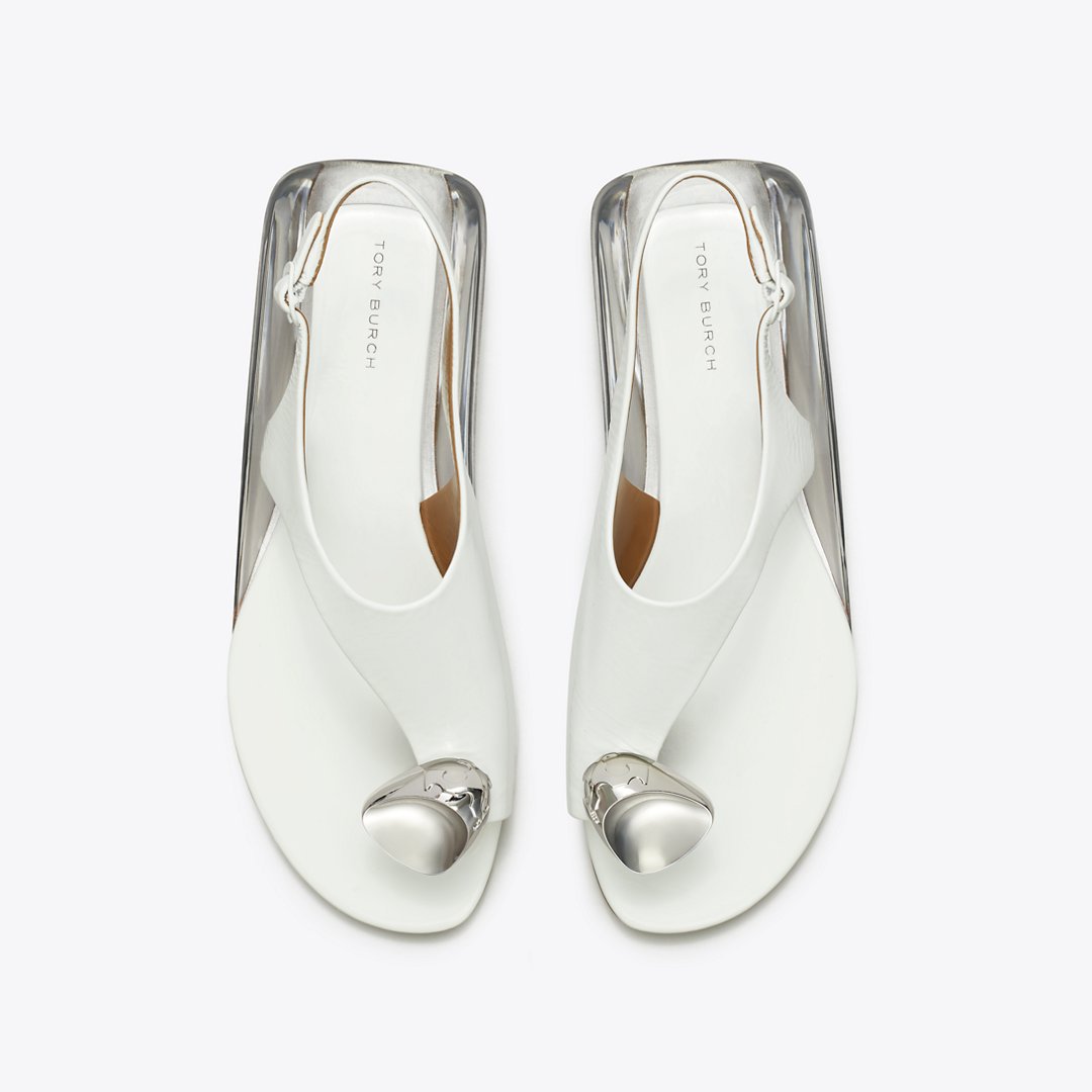Tory Burch Patos Slingback Sandal BIANCO