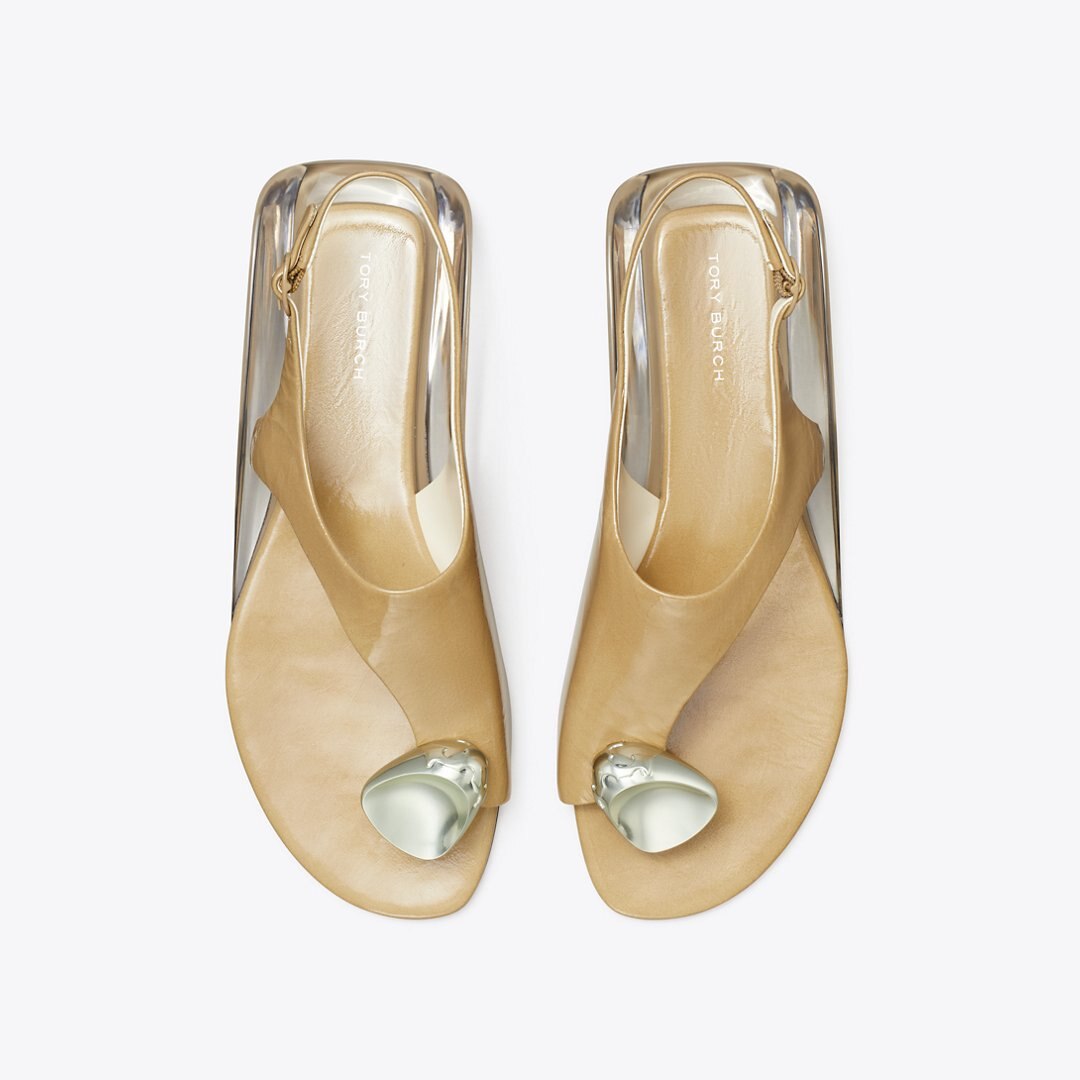 Tory Burch Patos Slingback Sandal CHATEAU GRAY / SILVER