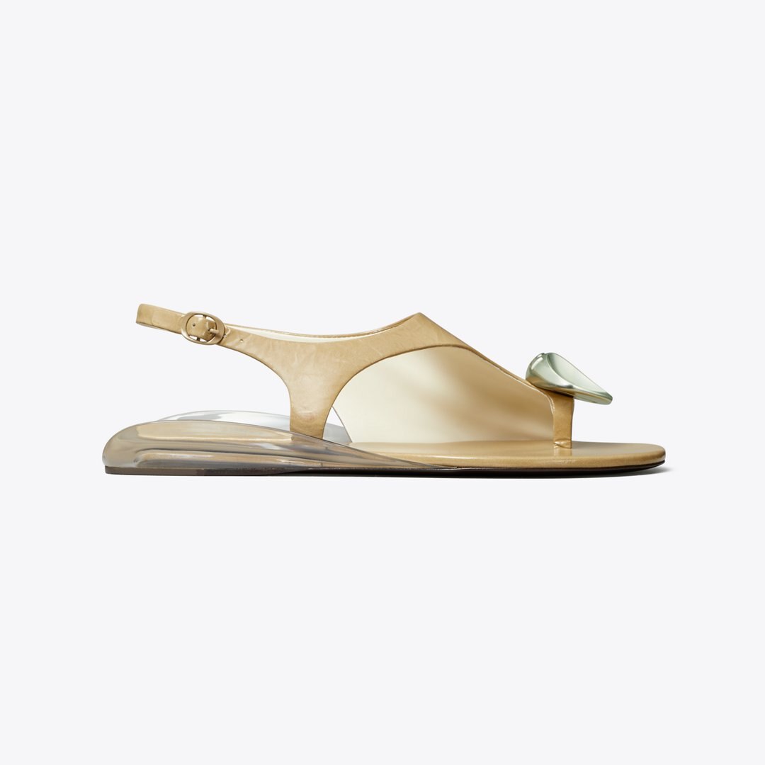 Tory Burch Patos Slingback Sandal CHATEAU GRAY / SILVER