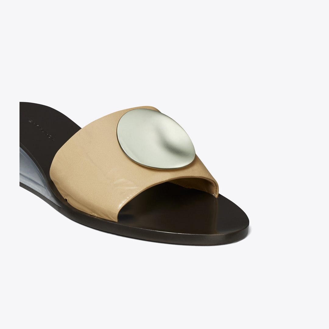 Tory Burch Patos Wedge Slide CHATEAU GRAY / SILVER