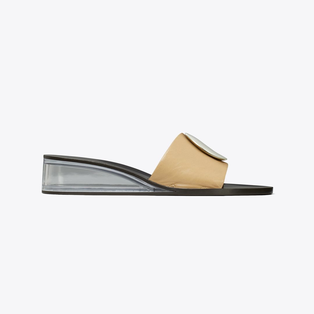 Tory Burch Patos Wedge Slide CHATEAU GRAY / SILVER