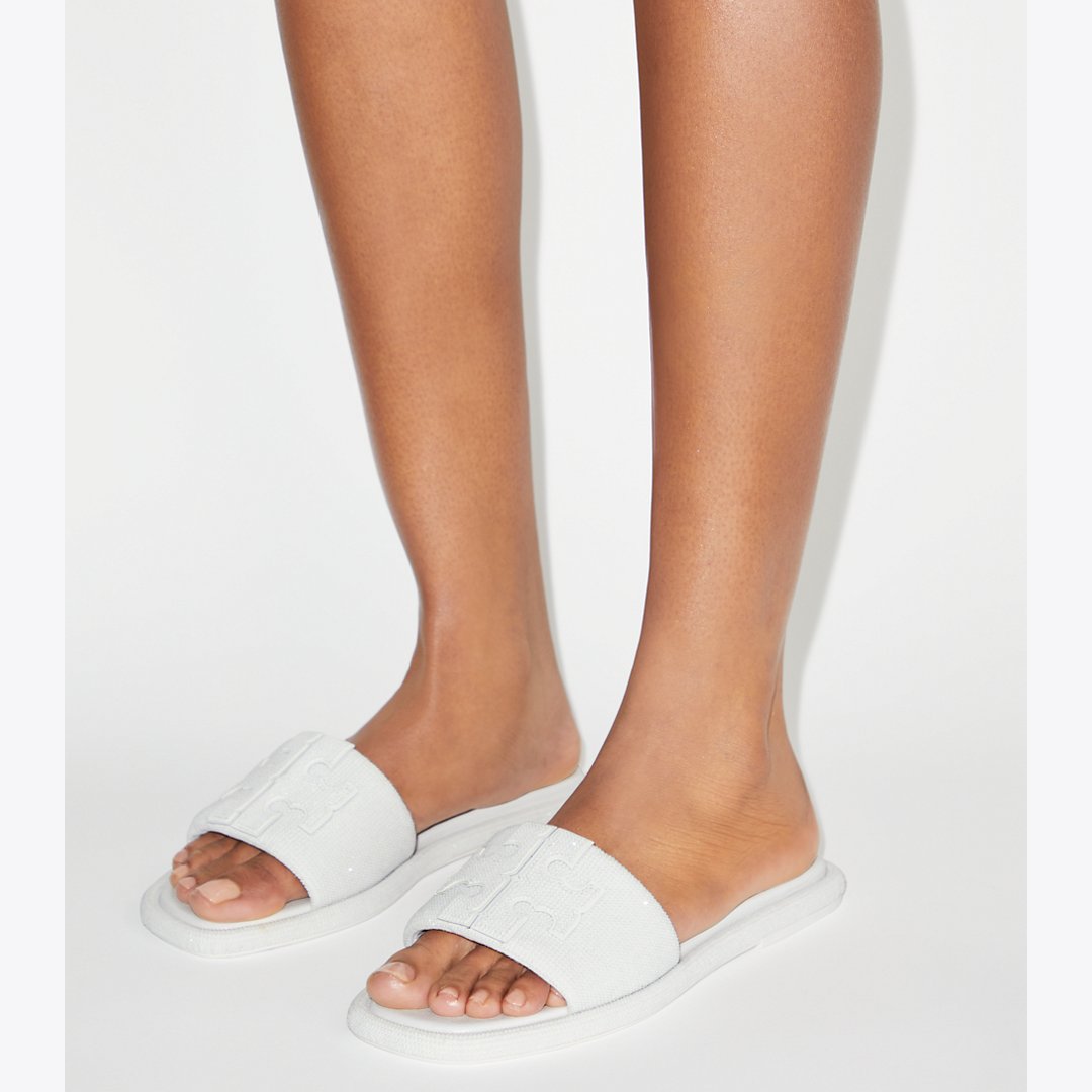 Tory Burch Pav Double T Sport Slide OPTIC WHITE / WHITE